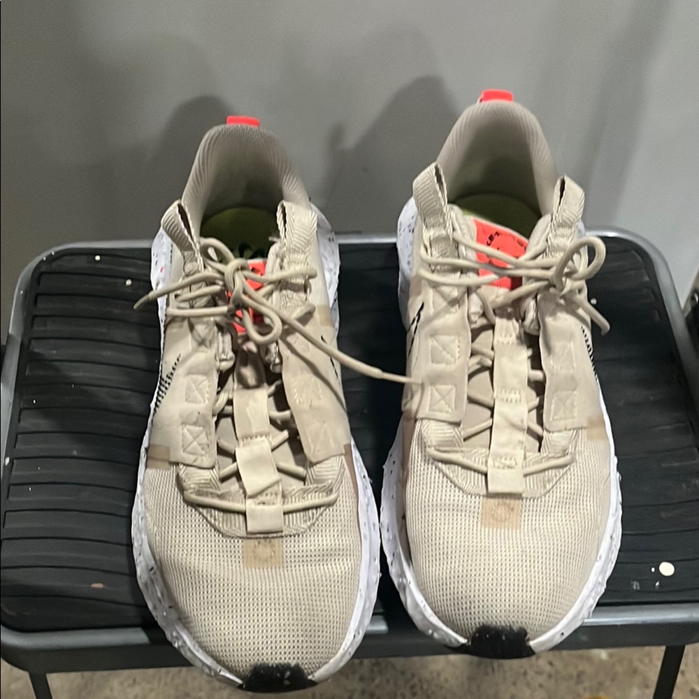 Nike Tan and Black Athletic Shoes with Lace-Up Design